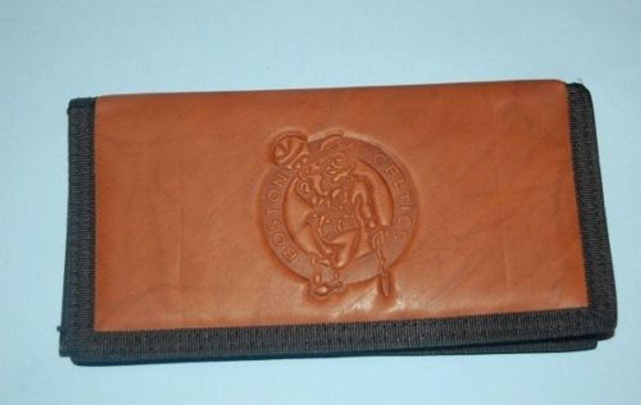 Boston Celtics Checkbook Cover Leather/Nylon Embossed CO - Sports Fan Shop