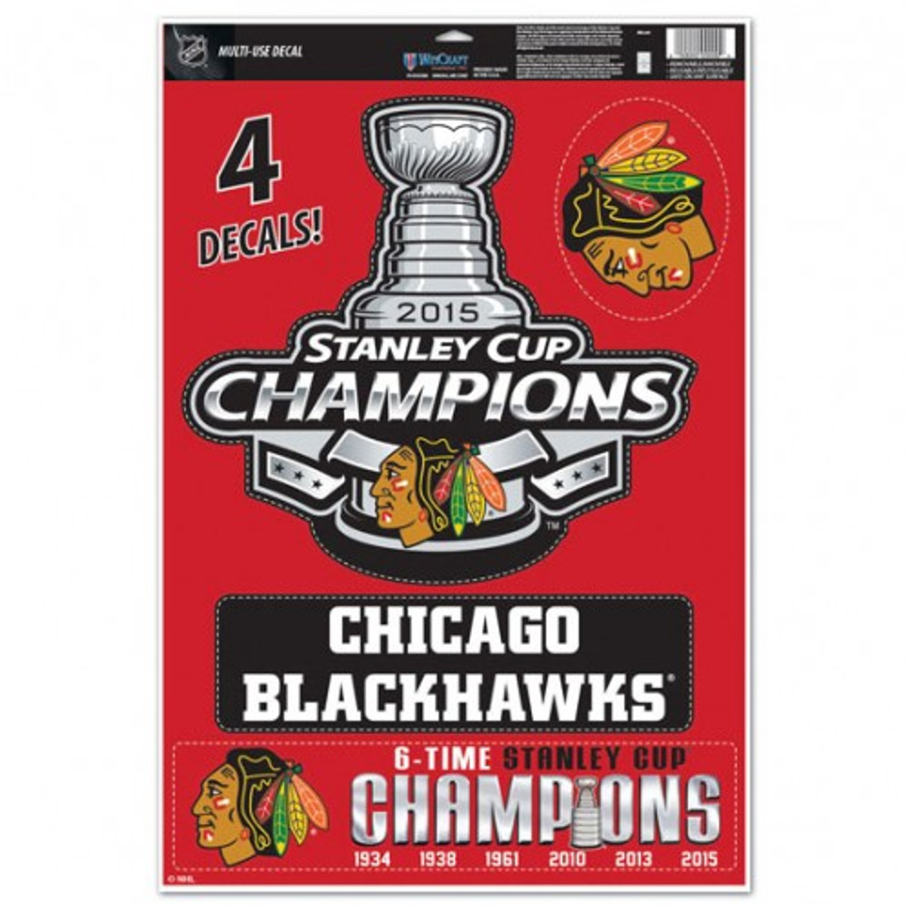 Chicago Blackhawks 2015 Stanley Cup Champions 5x6 Decal