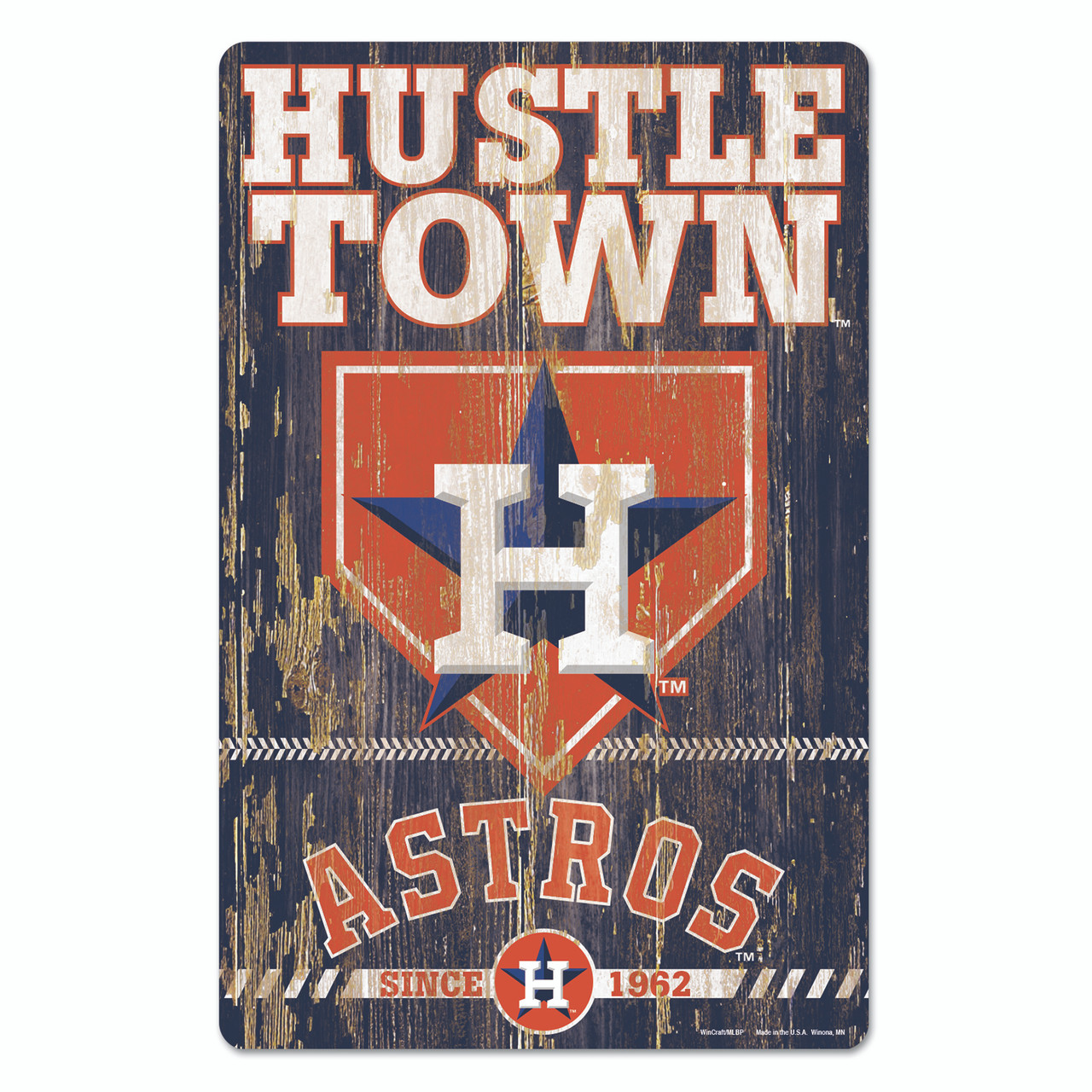 Houston Astros Sign 11x17 Wood Slogan Design - Sports Fan Shop