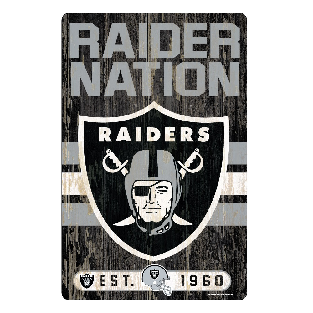 Las Vegas Raiders Sign 11x17 Wood Slogan Design - Sports Fan Shop