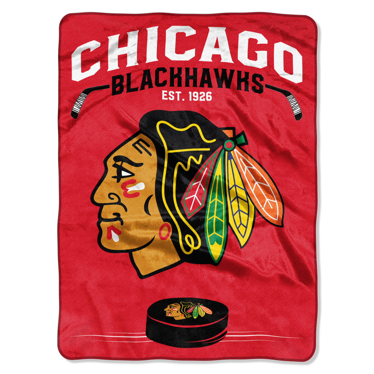 Chicago Blackhawks Blanket 60x80 Raschel Inspired Design Sports Fan Shop