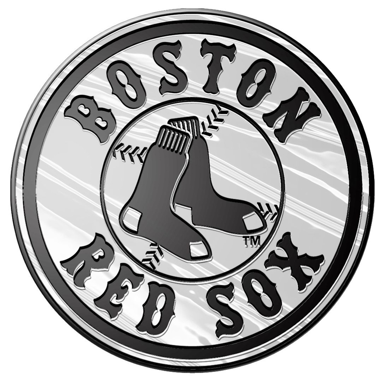 Boston Red Sox Auto Emblem - Silver - Round Logo - Sports Fan Shop