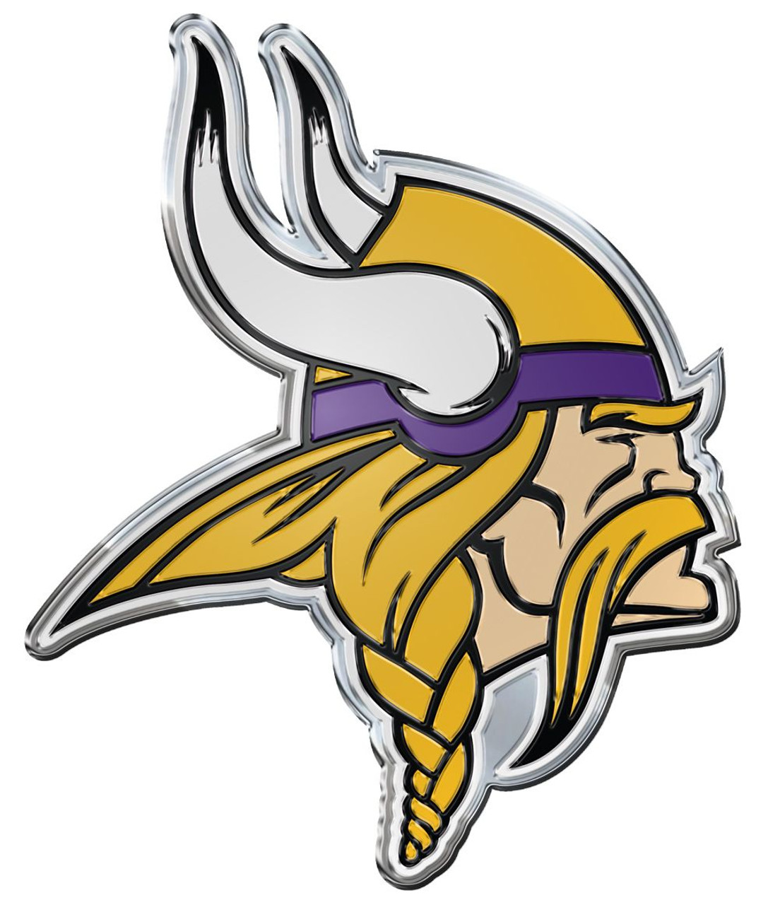 NFL Minnesota Vikings Logo Over Name Embossed TriFold Leather