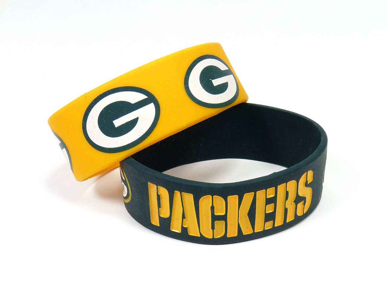 Aminco Green Bay Packers Rubber Wrist Band Set of 2 NFL