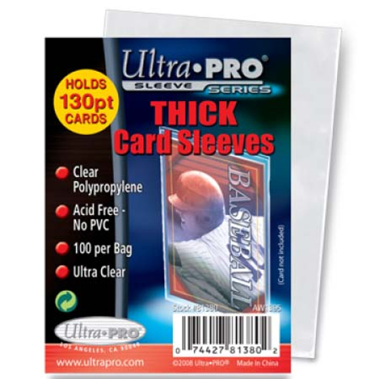 Ultra Pro Card Sleeve - Thick - 100pk - Sports Fan Shop