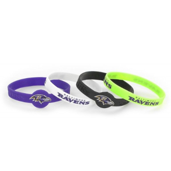 Baltimore Ravens Bracelets 4 Pack Silicone - Sports Fan Shop