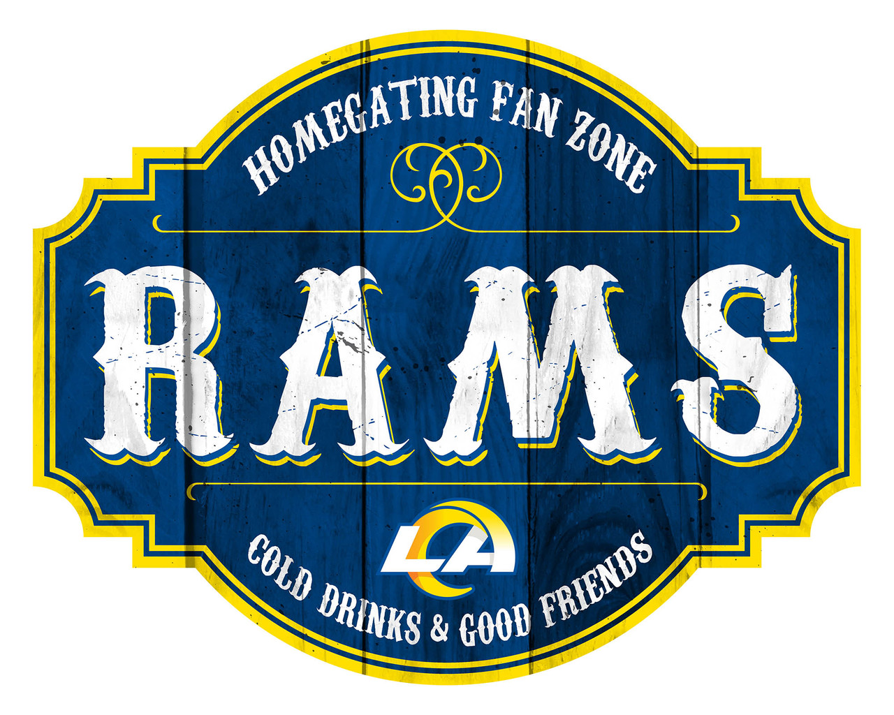 Los Angeles Rams Sign Wood 12 Inch Homegating Tavern - Sports Fan Shop