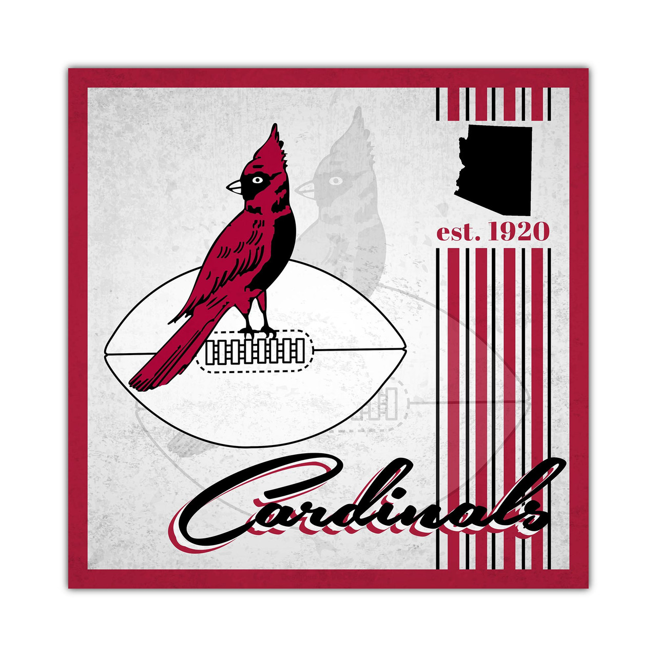 Arizona Cardinals 10x10 Wood Album Design Sign