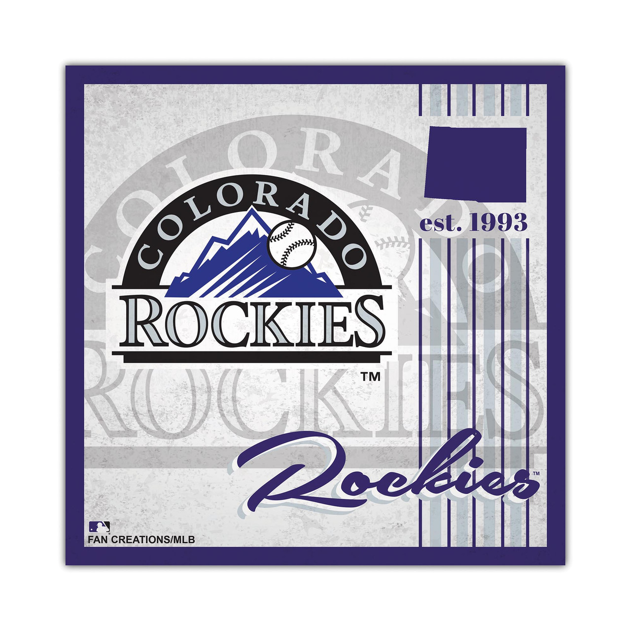 Colorado Rockies Sign Wood 10x10 Album Design | Carroll's Sports Cove