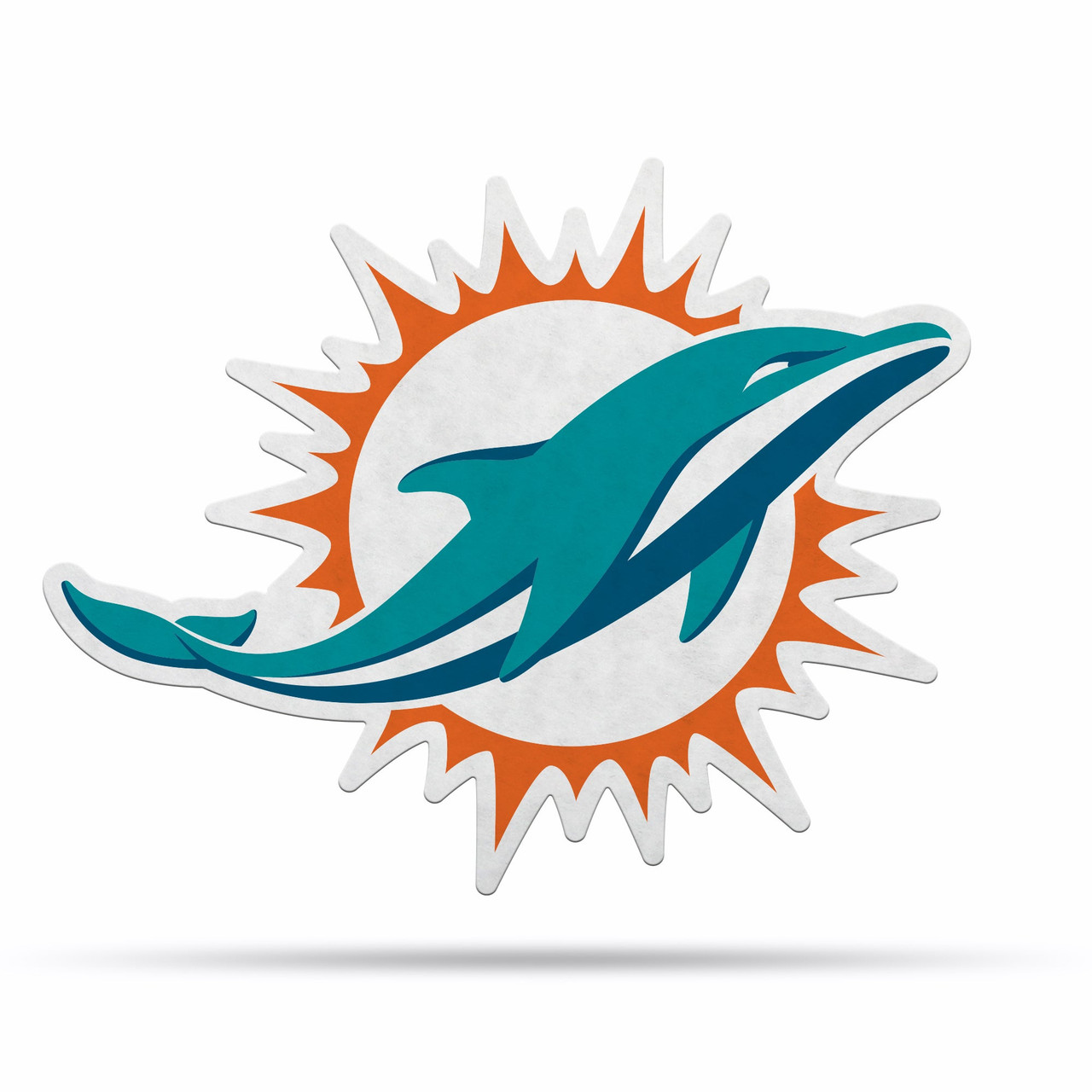 Miami Dolphins Pennant Shape Cut Logo Design - Sports Fan Shop