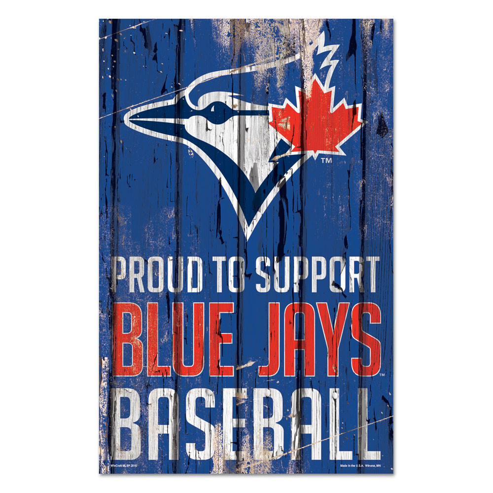 Toronto Blue Jays Sign 11x17 Wood Proud to Support Design Sports Fan Shop