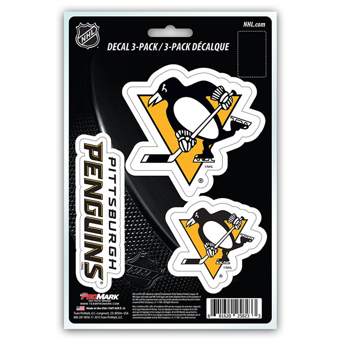 Pittsburgh Penguins Decal Die Cut Team 3 Pack - Sports Fan Shop