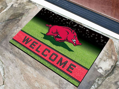 Razorback Rugs Arkansas Razorbacks Door Mat 18x30 Welcome Crumb Rubber - Sports Fan Shop