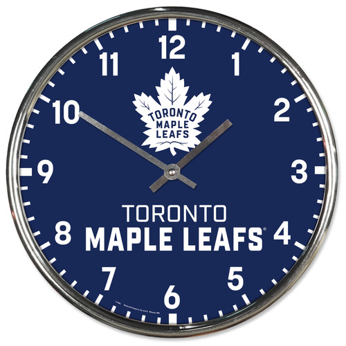 Toronto Maple Leafs Clock Round Wall Style Chrome