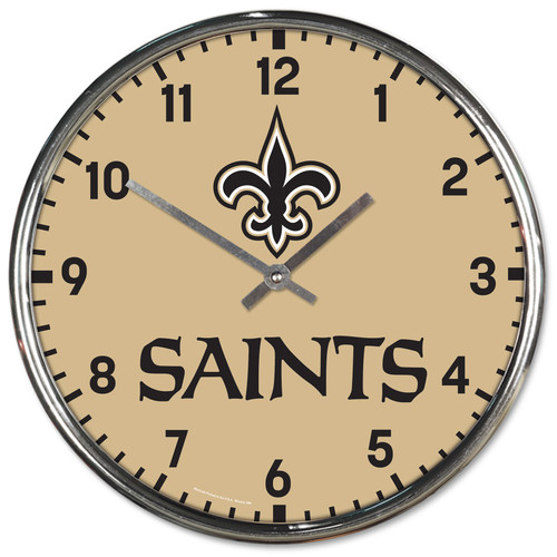New Orleans Saints Round Chrome Wall Clock New Orleans Saints Round Chrome Wall Clock