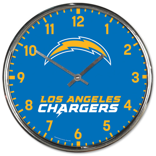 Los Angeles Chargers Clock Wall Style Round Chrome Los Angeles Chargers Clock Wall Style Round Chrome