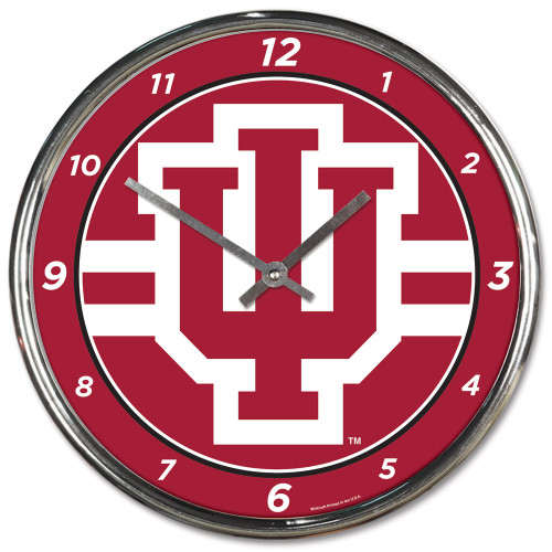 The 12" Chrome plated clock is both a retro classic, and a trendy find for a wall clock. Stunning graphics with a metal hands make a great fit in any fan cave, office, bar, or bedroom. Printed and assembled in the US with imported materials. Made By Wincraft, Inc.