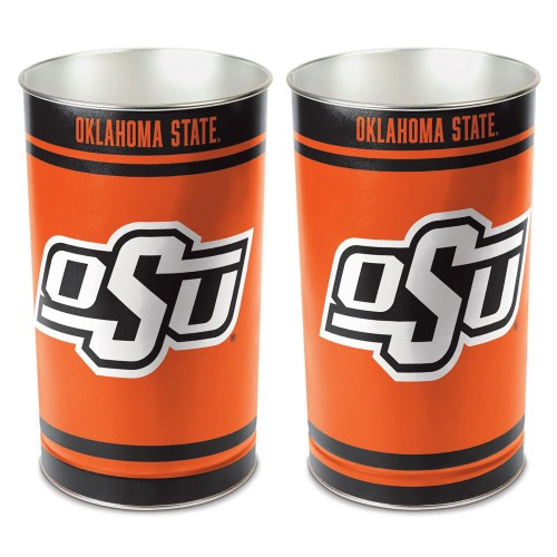 These high quality metal waste baskets are great for a rec room, child's room, bathroom or anywhere you want to show your team spirit! They are 15" tall, and about 10" wide at the top. They have a tapered top, and feature bright colors and great graphics. The graphics are on both sides of the trash can. Made by WinCraft.