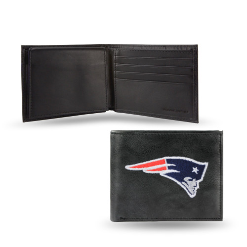 New England Patriots Wallet Billfold Leather Embroidered Black New England Patriots Wallet Billfold Leather Embroidered Black