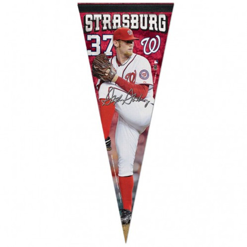 Premium pennants are the new throwback to classic wool pennant. The soft felt pennant is approximately 12x30 inches in size and features outstanding full color graphics. The pennant is durable enough to roll it up when you are at the game, and it looks great when you get home. Made by Wincraft.