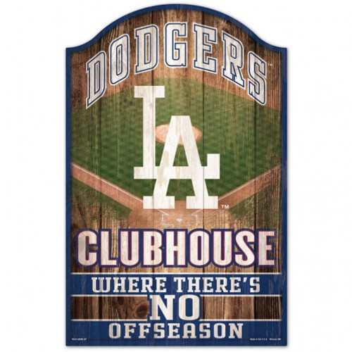 Los Angeles Dodgers Sign 11x17 Wood Fan Cave Design