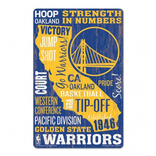 Golden State Warriors Sign 11x17 Wood Wordage Design