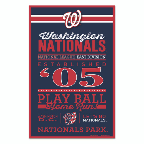 Washington Nationals Sign 12x18 Plastic Fan Zone Parking Style Special  Order CO