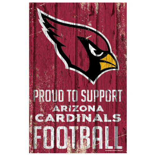 Sign measures 11x17 inches. Decorated with the colors and slogan of your team. Made by Wincraft.