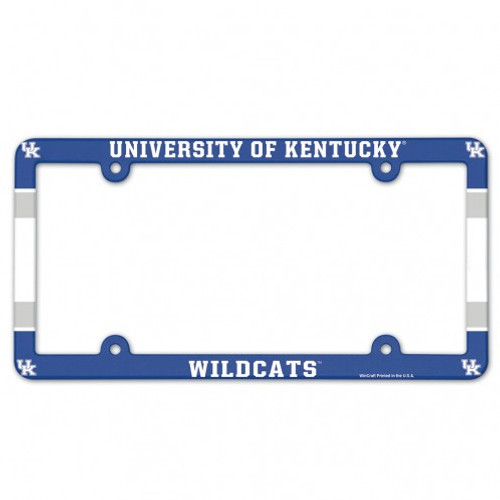 Full Color License Plate Frame that are usable as a fan decoration on the outside of a standard car license plate, front or back. The frame is molded in durable plastic and top surface printed with a durable ink on the entire top surface. The design maximizes space for tab sticker clearance, but you should still check the legalities of frames in your state. Made in USA. Made By Wincraft, Inc.