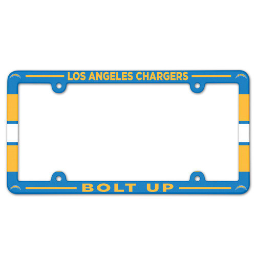 Full Color License Plate Frame for a standard car license plate, front or back; is molded in durable plastic and top surface printed with a durable ink on the entire surface. The design maximizes space for tab sticker clearance. Made in USA. Made by Wincraft.