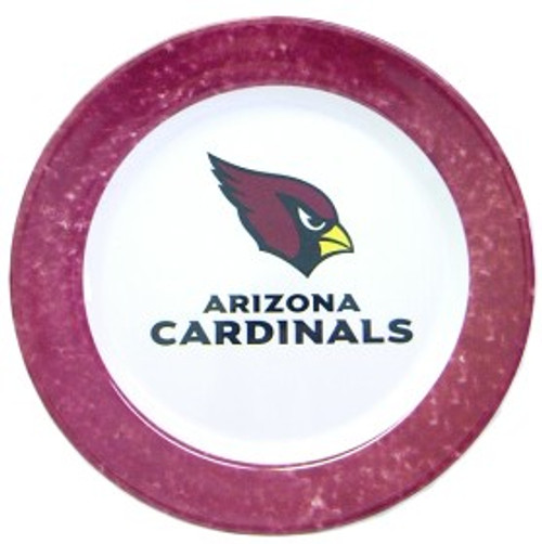 Show your team spirit at every meal. These beautifully designed melamine dinner plates are 10.25 inches in size. Dishwasher safe and not recommended for microwave use. Each set includes 4 plates. Made by Duck House Sports.