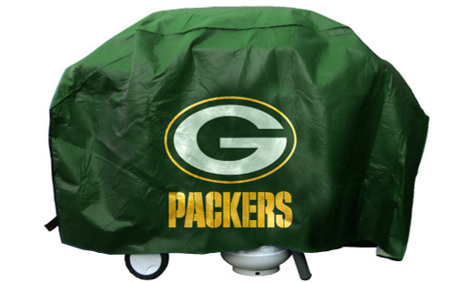 Show your favorite team and protect your barbeque grill at the same time! The cover is made of a .15 mil thick vinyl with 1/4" flannel lining to protect stainless grill finishes. The stitching is tested at 30 lb. pull strength. The hook and loop velcro closures hold the cover in place during high winds. Large team logo is printed on one side. The grill cover will fit a grill up to 68" wide, 35" high and 21" deep. Made by Rico.