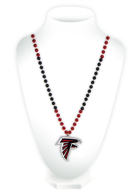 Celebrate your favorite team with this classic Mardi Gras style beaded necklace! It features beads in two team colors and a heavy duty team logo shaped medallion. The medallion is approximately 3" in size, and the necklace is 24" in length. Made By Rico Industries