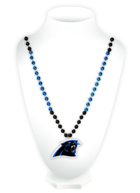 Celebrate your favorite team with this classic Mardi Gras style beaded necklace! It features beads in two team colors and a heavy duty team logo shaped medallion. The medallion is approximately 3" in size, and the necklace is 24" in length. Made By Rico Industries