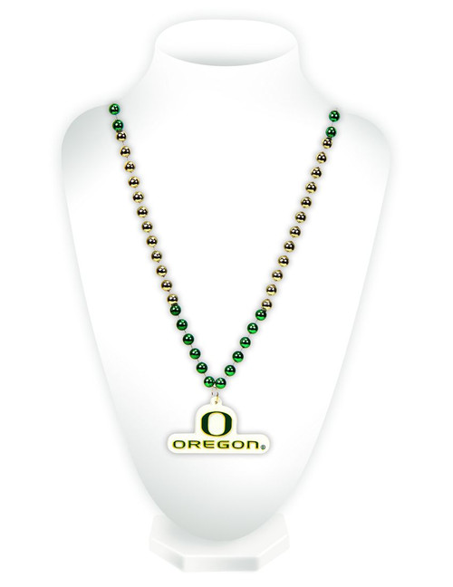 Celebrate your favorite team with this classic Mardi Gras style beaded necklace! It features beads in two team colors and a heavy duty team logo shaped medallion. The medallion is approximately 3" in size, and the necklace is 24" in length. Made By Rico Industries