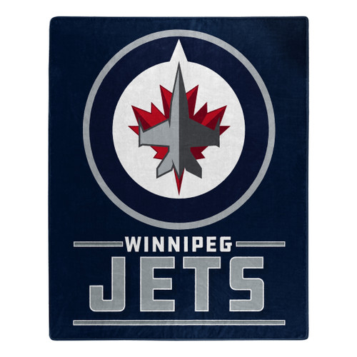 Winnipeg Jets Blanket 50x60 Raschel Interference Design Special Order