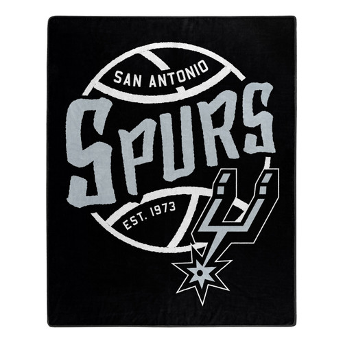 San Antonio Spurs Blanket 50x60 Raschel Blacktop Design
