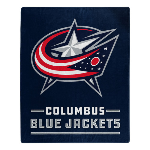 Columbus Blue Jackets Blanket 50x60 Raschel Interference Design Special Order