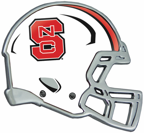 This 3.2"x 3" Helmet Shaped Auto Emblem is made from heavy metal and triple chrome plated for a long lasting great look. It features a full-color domed insert highlighting your teams helmet! Made to last for years. Comes with easy to use peel and stick foam adhesive (which is strong and shaped to match the design; not strips). Officially Licensed Product exclusively by Stockdale. USA decorated. Made By Stockdale Technologies