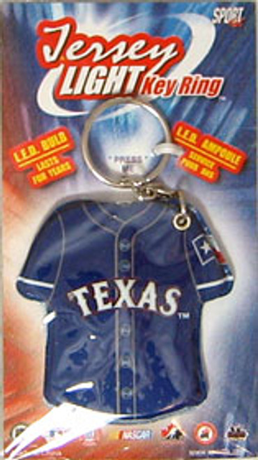 Each team specific jersey shaped keylight keychain features the team's logo and colors and has a long lasting LED light. (Squeeze keychain to activate light). Made By Sportfx International