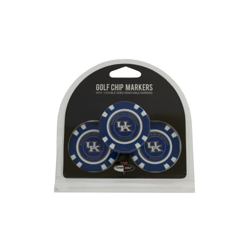 The 3 Pack Golf Chip includes 3 colored golf chip ball markers, as well as 3 double sided enamel color fill magnetic markers, each fitting securely into each chip. Made by Team Golf.