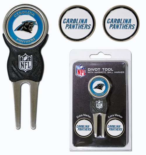 Divot tool includes 3 double-sided marker and comes in a nickel finish. Made By Team Golf