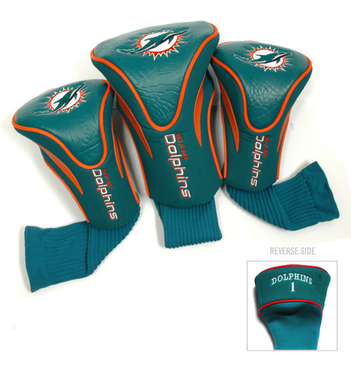 Set contains 3 sock headcovers with sleek contour shape numbered 1, 3, and X. The #1 fits all oversized drivers. Made By Team Golf