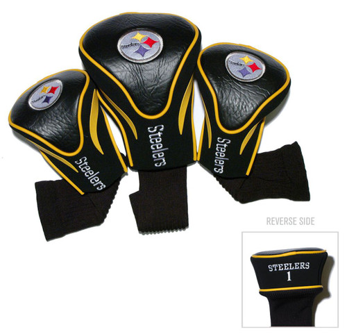 Set contains 3 sock headcovers with sleek contour shape numbered 1, 3, and X. The #1 fits all oversized drivers. Made By Team Golf