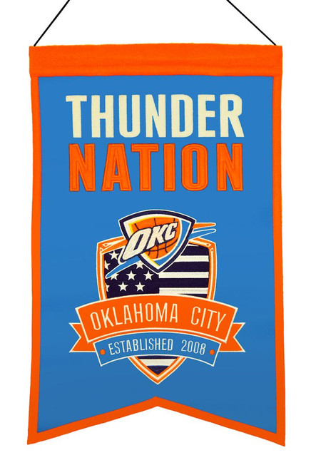 The Nations banners are constructed of high quality wool fabric with embroidery and applique detail. Each banner features the team's logo and colors. It includes a hanging cord for display. 20" high and 15" wide. Made by Winning Streak