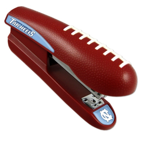 This durable office stapler accepts standard staples and features sport specific styling and a domed team logo. The molded rubber grip is simulated football leather complete with simulated laces on the top. Staples included. Made By Team Promark