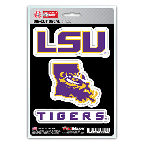 Includes 3 adhesive decals. Decals are die-cut and made of premium clear vinyl material. UV resistant lamination for outstanding durability. Made in the USA by Team Promark.