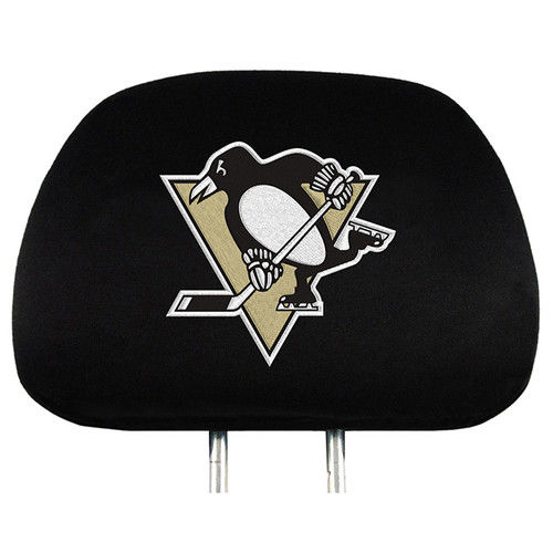 The black headrest covers features the team logo embroidered on the front and a handy pocket on the back.  The elasticized bottom band helps it fit virtually any size or shape head rest.  14"x10" in size.  Comes with 2 head rest covers. Made By Team Promark