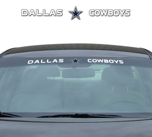 Show your team pride front and center with the Windshield Decal. The durable vinyl construction makes installation easy and will stand up to the elements. Designed for a perfect fit on curved windshield surfaces. The universal (35in x 4in) size will fit on virtually any windshield. Features a full color, die cut team logo and word mark. Made By Team Promark