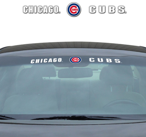 Show your team pride front and center with the Windshield Decal. The durable vinyl construction makes installation easy and will stand up to the elements. Designed for a perfect fit on curved windshield surfaces. The universal (35in x 4in) size will fit on virtually any windshield. Features a full color, die cut team logo and word mark. Made By Team Promark